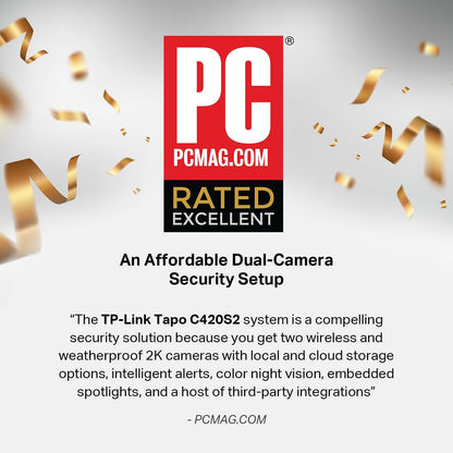 TP-Link Tapo 2K Indoor Home Security WiFi Camera, Up to 30ft Night Vision, Privacy Mode, Sound & Light Alarm, Up to 512 GB microSD Card Slot, Two-Way Audio, Works w/Alexa and Google (Tapo C110)