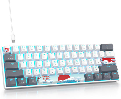 Fogruaden Full Size Mechanical Keyboard, Green Matcha Keyboard, Wired USB 104 Keys RGB Backlit Gaming Keyboard with Number Pad, Red Switches, NKRO Mechanical Keyboard for Windows Laptop PC Gamer