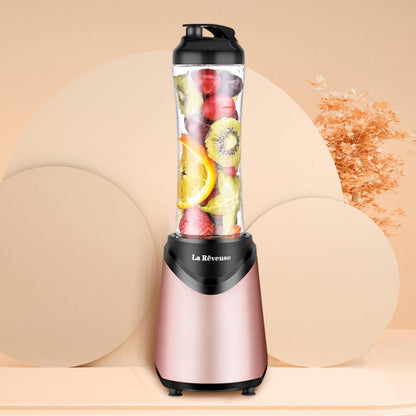 La Reveuse Smoothies Blender Personal Size 300 Watts with 2 Pieces 18 oz BPA Free Portable Travel Sports Bottles (Silver 2 Cups)