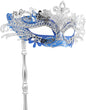 Coddsmz Masquerade Mask with Stick Venetian Mask Mardi Gras Decorations for Womens Halloween Costume Mask