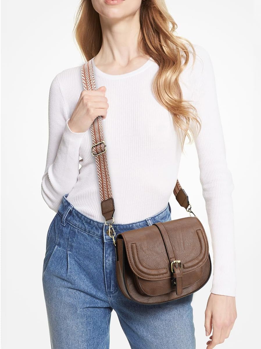 Crossbody Bags for Women Small Over the Shoulder Saddle Purses and Boho Cross body Handbags,Vegan Leather