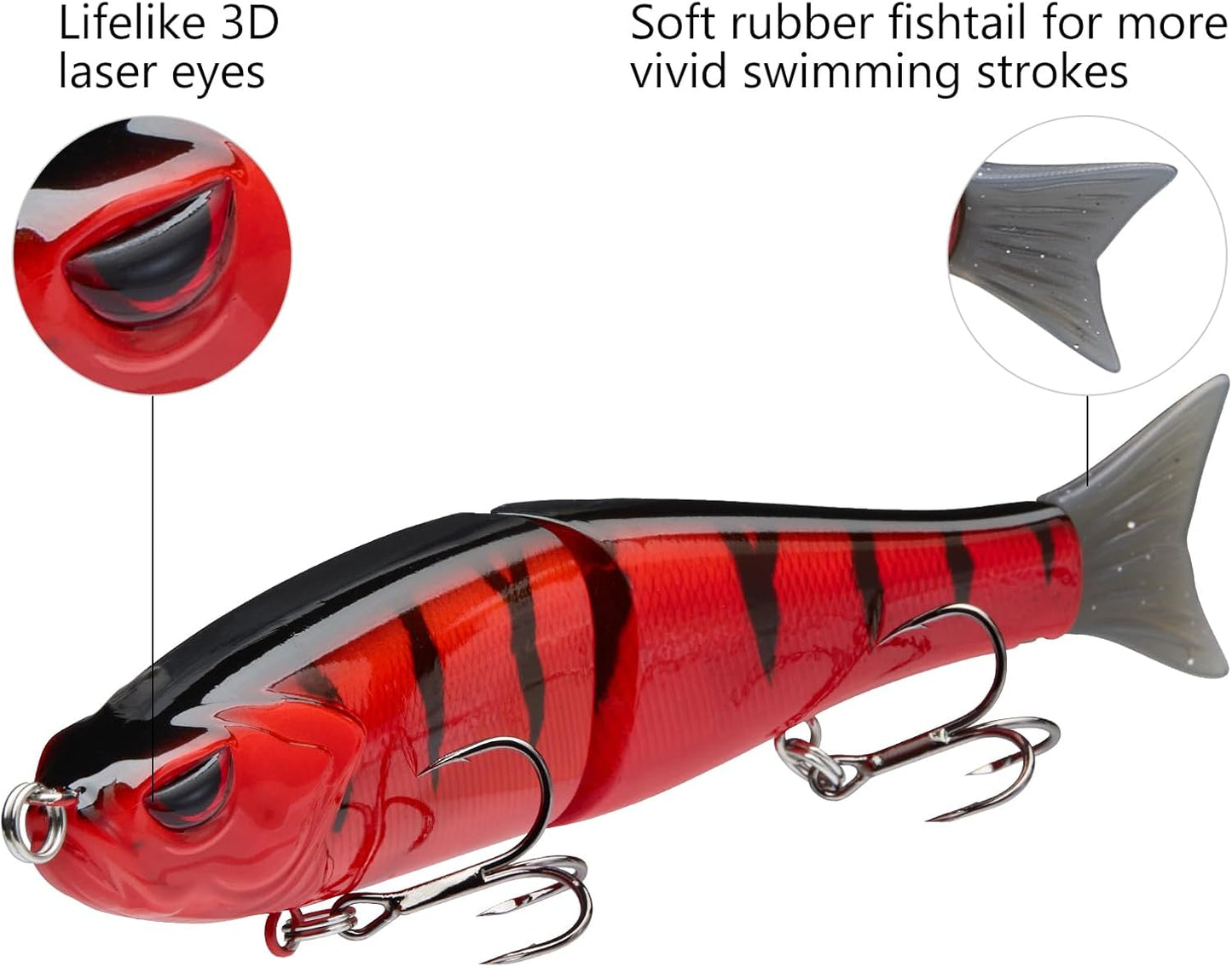 Bassdash SwimShad Glide Baits Jointed Swimbait Bass Pike Salmon Trout Muskie Fishing Lure