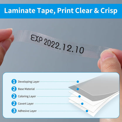 5 Pack Replacement for TZe-231 P Touch Label Tape Compatible with Brother P-Touch (TZ231 TZe231) Standard Laminated 12mm, Black on White, for Label Maker Tape PTH110 PT-D210 D220 D200 H100
