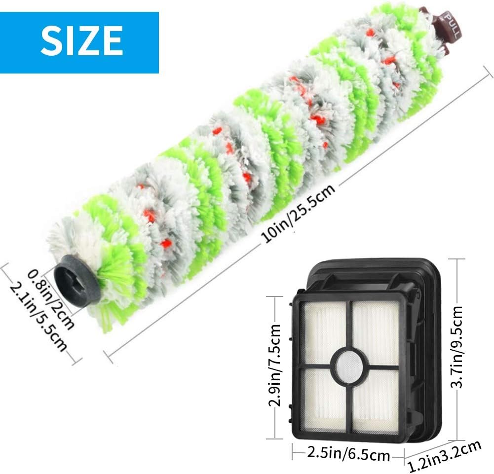 1868 Brush Roll and 1866 Vacuum Filter Replacement Kit Compatible with Bissell CrossWave, Replaces Part # 1608683, 160-8683, 1608684