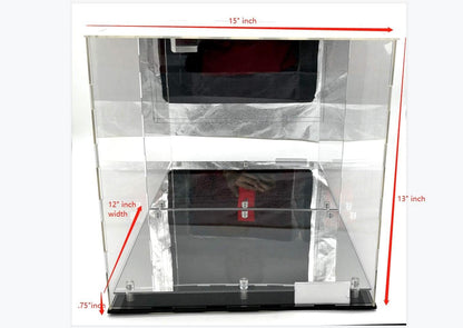 Football Basketball Helmet Sneakers Memorabilia Dustproof Acrylic Display Case Showcase Box UV Protection Mirror Riser