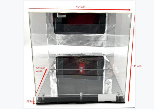 Football Basketball Helmet Sneakers Memorabilia Dustproof Acrylic Display Case Showcase Box UV Protection Mirror Riser - PuriLite