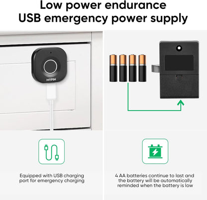 Bluetooth Fingerprint Cabinet Lock with Phone/Watch App Unlock, Smart Biometric Cabinet Lock, Keyless Hidden File Drawer Wardrobe Lock, Child Safety Electric Fingerprint Lock,DIY Wooden Furniture Lock