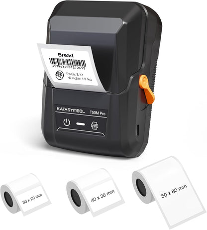 SUPVAN T50M Pro Bluetooth Label Maker Machine with 3 Tapes, Wide Waterproof Label, Versatile App with 30 Fonts and 660+ Icons, Inkless Labeler for Home, Kitchen, School, Office Organization, Black