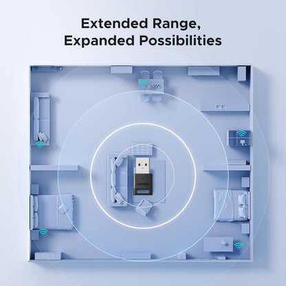 UGREEN Bluetooth 5.4 Adapter for PC, USB Bluetooth Dongle for Windows 11 10 8.1, Plug and Play, Mini-Sized, 5-Devices Connect for Wireless Keyboard Mouse Headphone Speaker