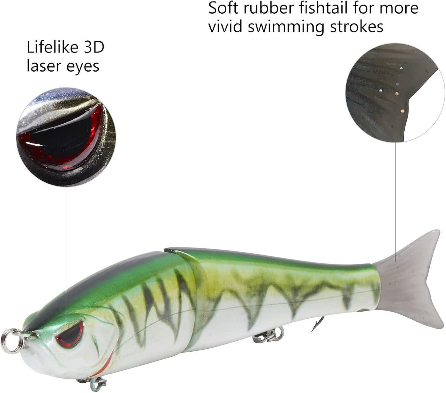 Bassdash SwimShad Glide Baits Jointed Swimbait Bass Pike Salmon Trout Muskie Fishing Lure