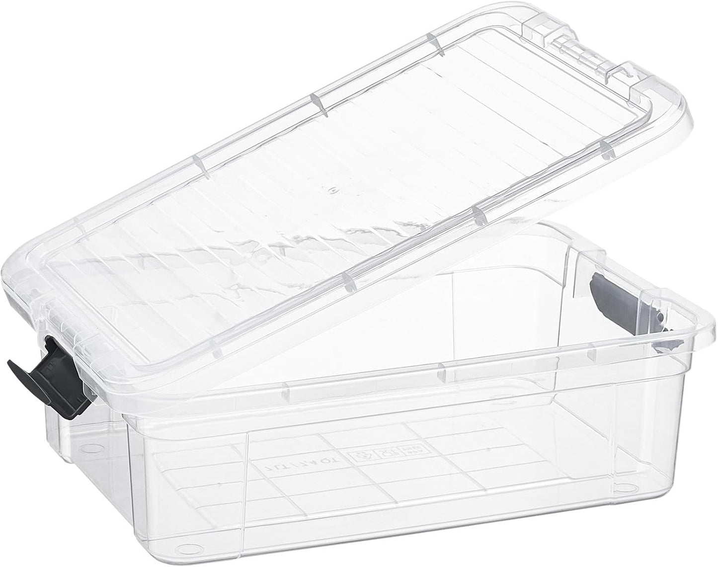 Superio Storage Bins with Lids- 3 Pack, 1.85 Qt Clear Boxes for Organizing, Stackable Plastic Containers- BPA Free, Non-Toxic, Odor Free, Organizer for Home, Office, Dorm