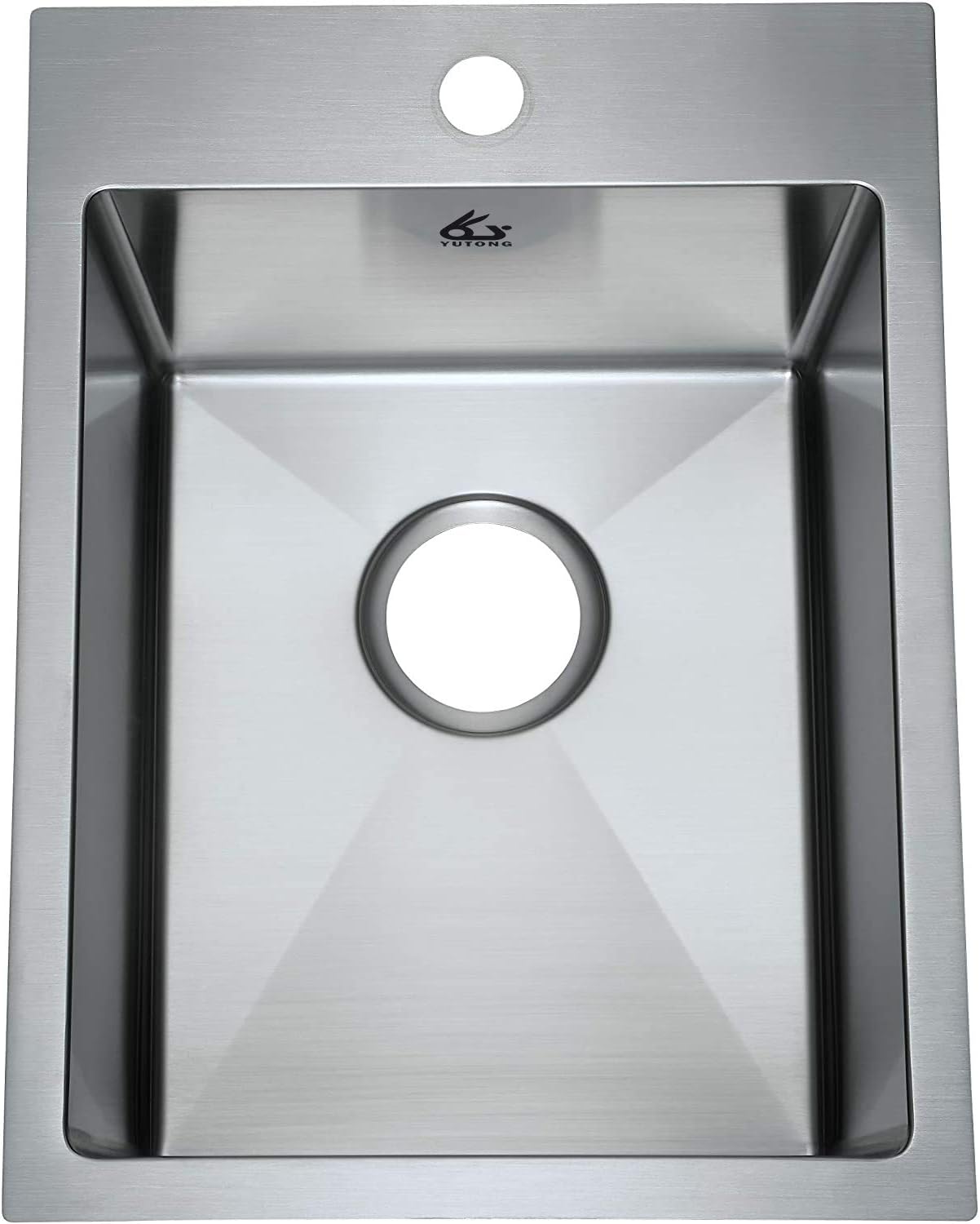 Yutong 16" x 20" Top-Mount/Drop in SS304 Stainless Steel Kitchen Black Sink Single Bowl Without Grid