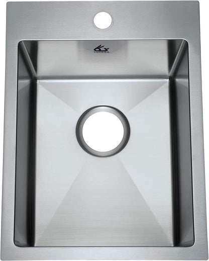 Yutong 16" x 20" Top-Mount/Drop in SS304 Stainless Steel Kitchen Black Sink Single Bowl Without Grid