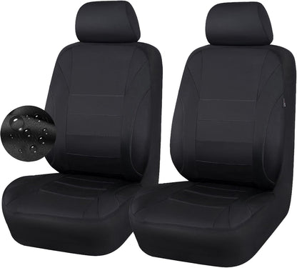 CAR Pass Neoprene Waterproof Two Front Car Seat Covers Set- Universal Fit for Vehicles, Airbag Compatiable(Black)