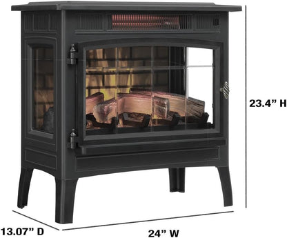 Duraflame Electric Infrared Quartz Fireplace Stove with 3D Flame Effect, Bronze