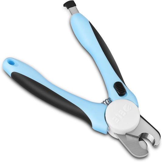 Flexzion Dog Nail Clippers Cat Nail Trimmer, Toe Claw Scissor Grooming Tool with Stainless Steel Blades, File Easy Grip Handle Safety Guard Avoid Overcutting for Small Medium Large Breed Puppy, Blue - PuriLite