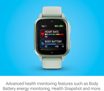 Garmin Venu® Sq 2 GPS Smartwatch, All-Day Health Monitoring, Long-Lasting Battery Life, AMOLED Display, Slate and Shadow Gray