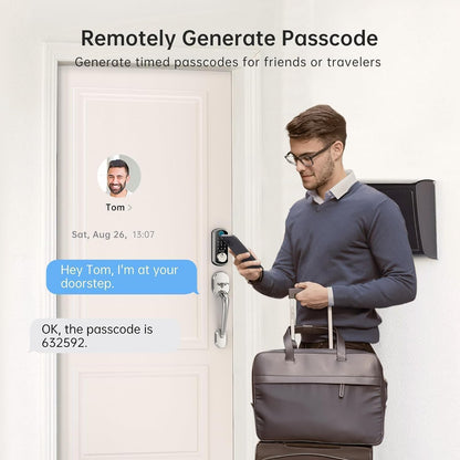 Hornbill Smart WiFi Front Door Lock: Keyless Entry Fingerprint Deadbolt - Alexa Bluetooth Electronic Keypad Door Locks for House Apartment Auto Lock Smart Life APP Remote Control - Black