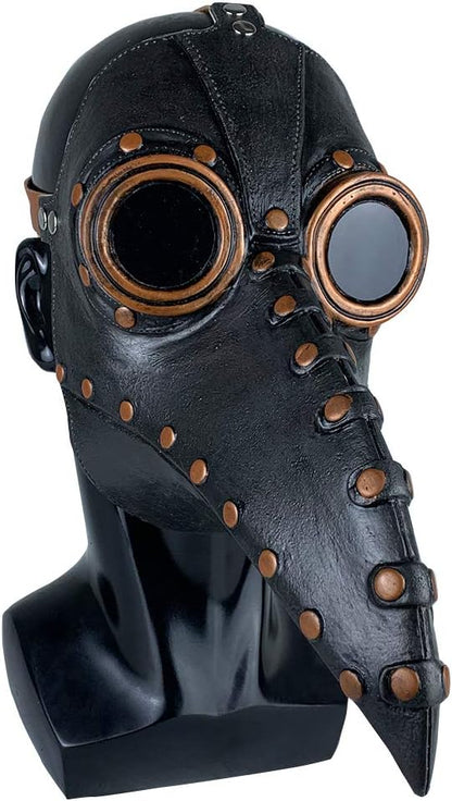 Stegosaurus Plague Doctor Bird Mask Long Nose Beak Cosplay Steampunk Halloween Costume Props Latex Material