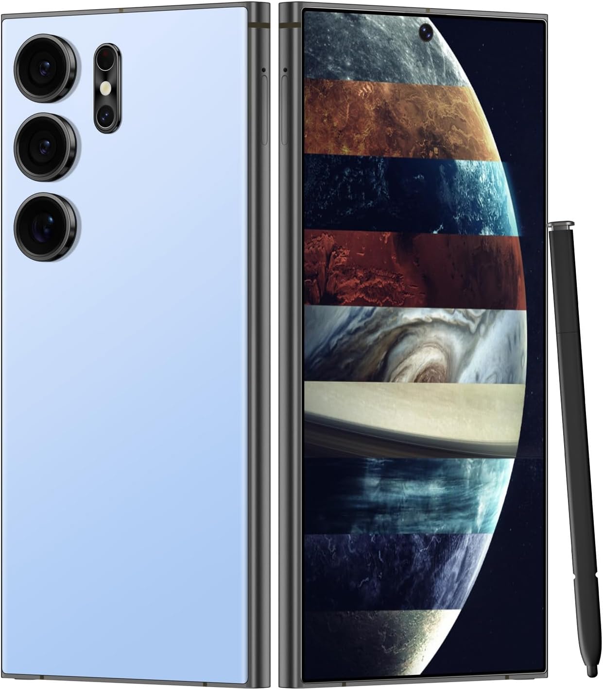 Unlocked Cell Phones Smartphone Unlocked Phones 8+256GB 6.8" HD Screen Dual SIM 108MP+48MP Camera and Built-in Pen (Violet)