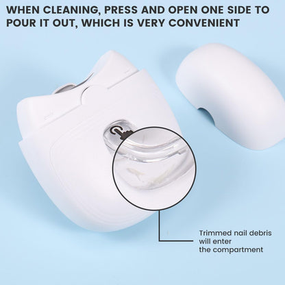 Electric Automatic Nail Clipper Automatic Fingernail Cutter with Nail Scraps Storage 300mAh USB Rechargeable Safety Fingernail Trimmer with LED Light Electric Fingernail Cutter Nail Scissors for Baby Kids Adult (White)