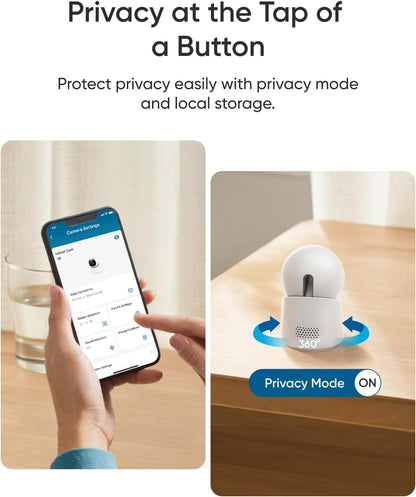 eufy Indoor Cam E30 | 4K UHD Smart Indoor Security Camera with 360° Pan & Tilt, AI Detection & Color Night Vision