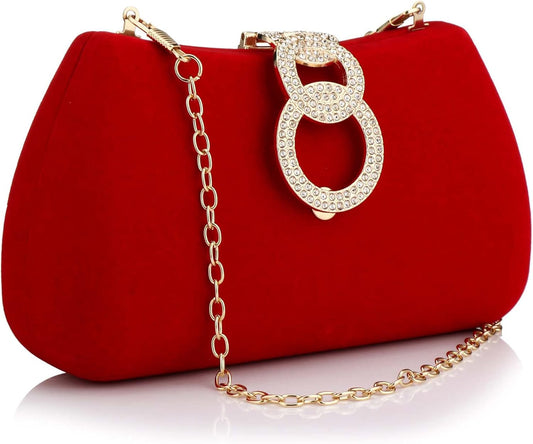 Buric Clutch Purses for Women Fashion Evening Bag Gold Clutch Small Crossbody Bag with Detachable Chain for Party/Wedding