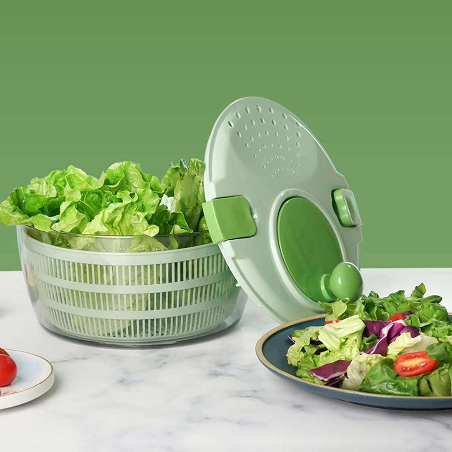 Salad Spinners Lettuces Dryer with Drain Lettuces Spinners for Vegetable Multi-Functional Kitchen Helper Fruit Washing
