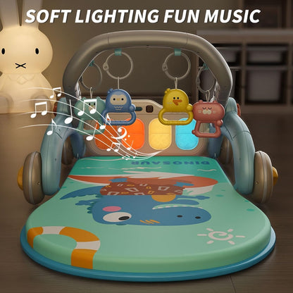 Baby Gym Play Mat 2-in-1 Baby Play Gym Toddler Activity Center Baby Gym Play Mat 2-in-1 Baby Activity Center Tummy Time Toddler Play Mat with Piano for Newborn to Toddler