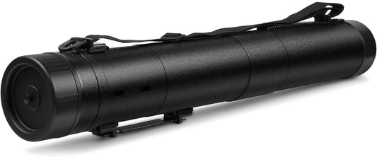 Flexzion Poster, Art, Document Tube with Strap, Expandable Waterproof Plastic Container, Telescoping Cylindrical Storage Case, Portable Paper Holder for Draft Sketch Blueprint, Black, youth large / 11