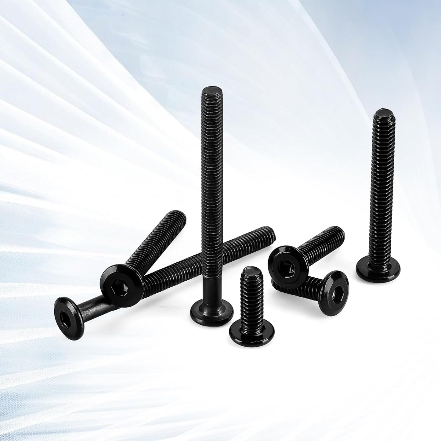 1/4-20 x 1-1/4" Flat Head Hex Socket Cap Screws Bolts, Stainless Steel 18-8 Black Finish, Fully Threaded, 25 PCS