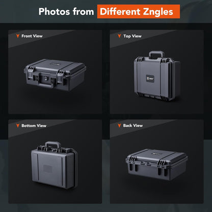 Lykus HC-3810 Waterproof Hard Case with Customizable Foam Insert, Interior Size 38x28x13.5cm, Suitable for Camera, Lens, Drone, mic, Flashlight, Telescope, Action cam, Electronics, Tools, and More