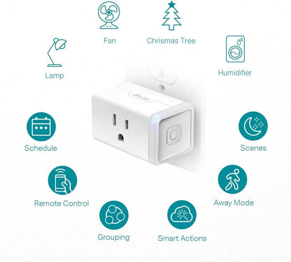 TP-Link Kasa Smart Plug Mini HS103P4 | Wi-Fi Smart Outlet | Alexa & Google Assistant Compatible | Remote Control | 15A | 4-Pack | White