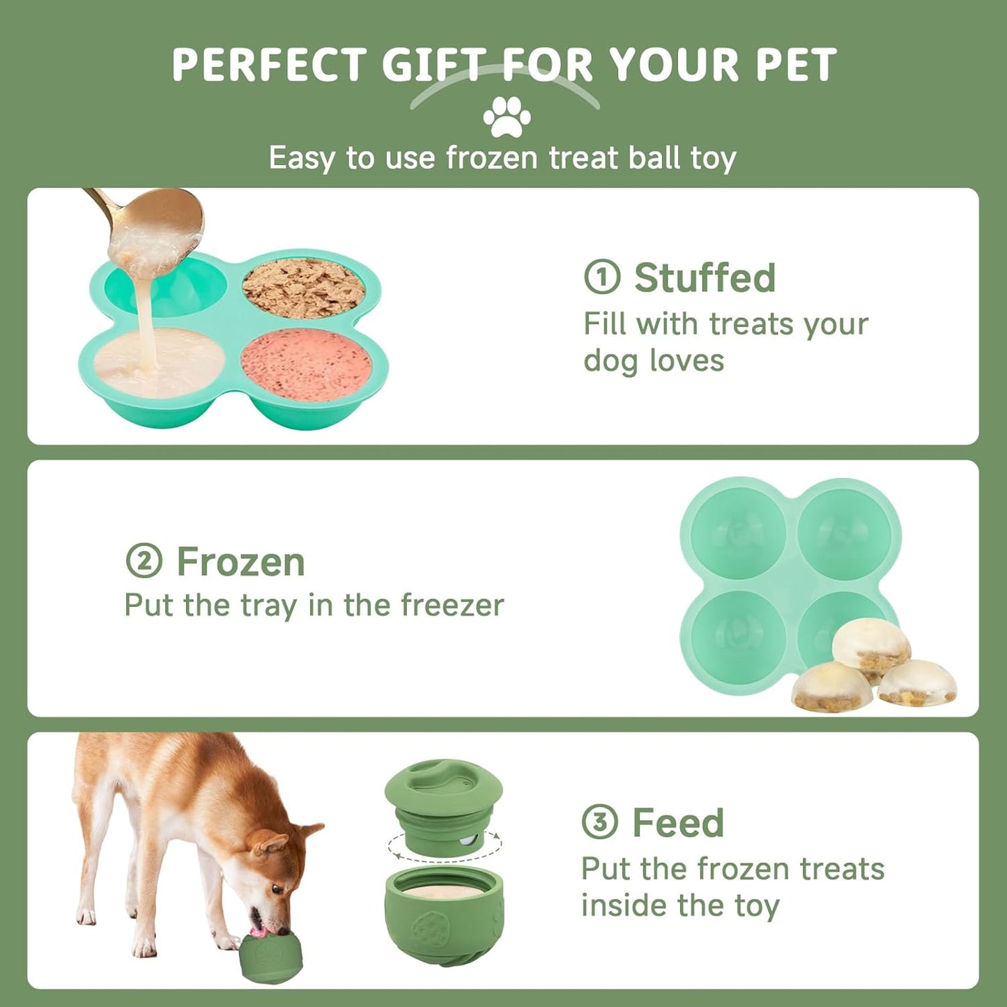 Atdoall Interactive Dog Puzzle Toy, Treat Dispensing Dog Enrichment Toy, Large Chew Toy - Puppy Boredom Relief, Dogs Treat Balls, Sturdy Frozen Treat Toy for Medium and Large Dogs