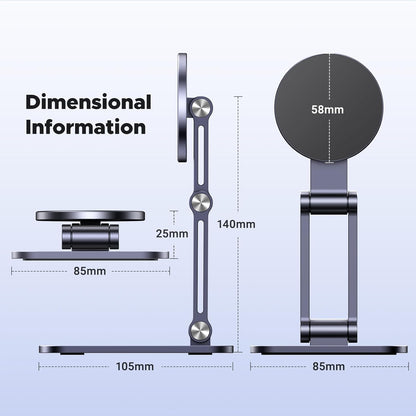 UGREEN Magnetic Phone Stand Compatible with MagSafe, Angle Adjustable Aluminum Holder for Desk, Thick Base Compatible for iPhone 16 15 14 13 12 Pro