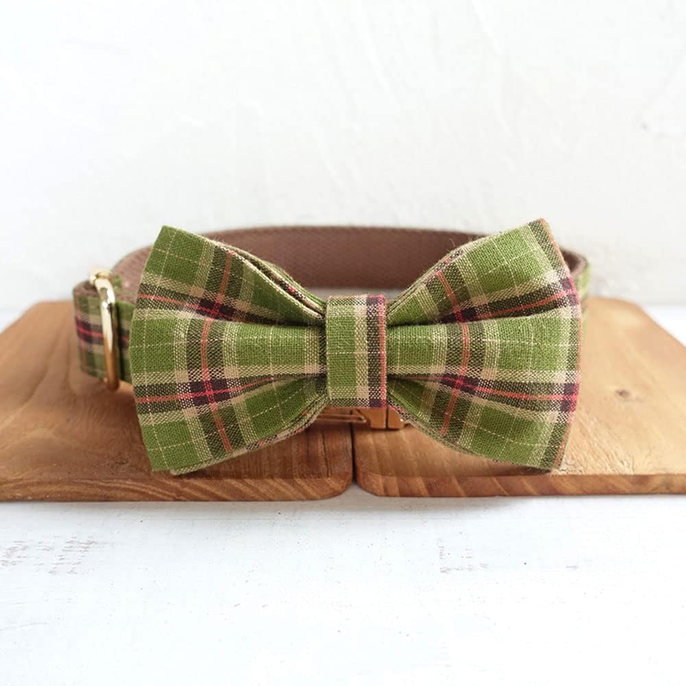 PETDURO Personalized Buffalo Plaid Dog Collar Red Black - Engraved Name and Phone Number on Black Metal Buckle - Custom for Small Medium Large Boy Girl Dogs - Add Leash Bow Tie via Customize Now