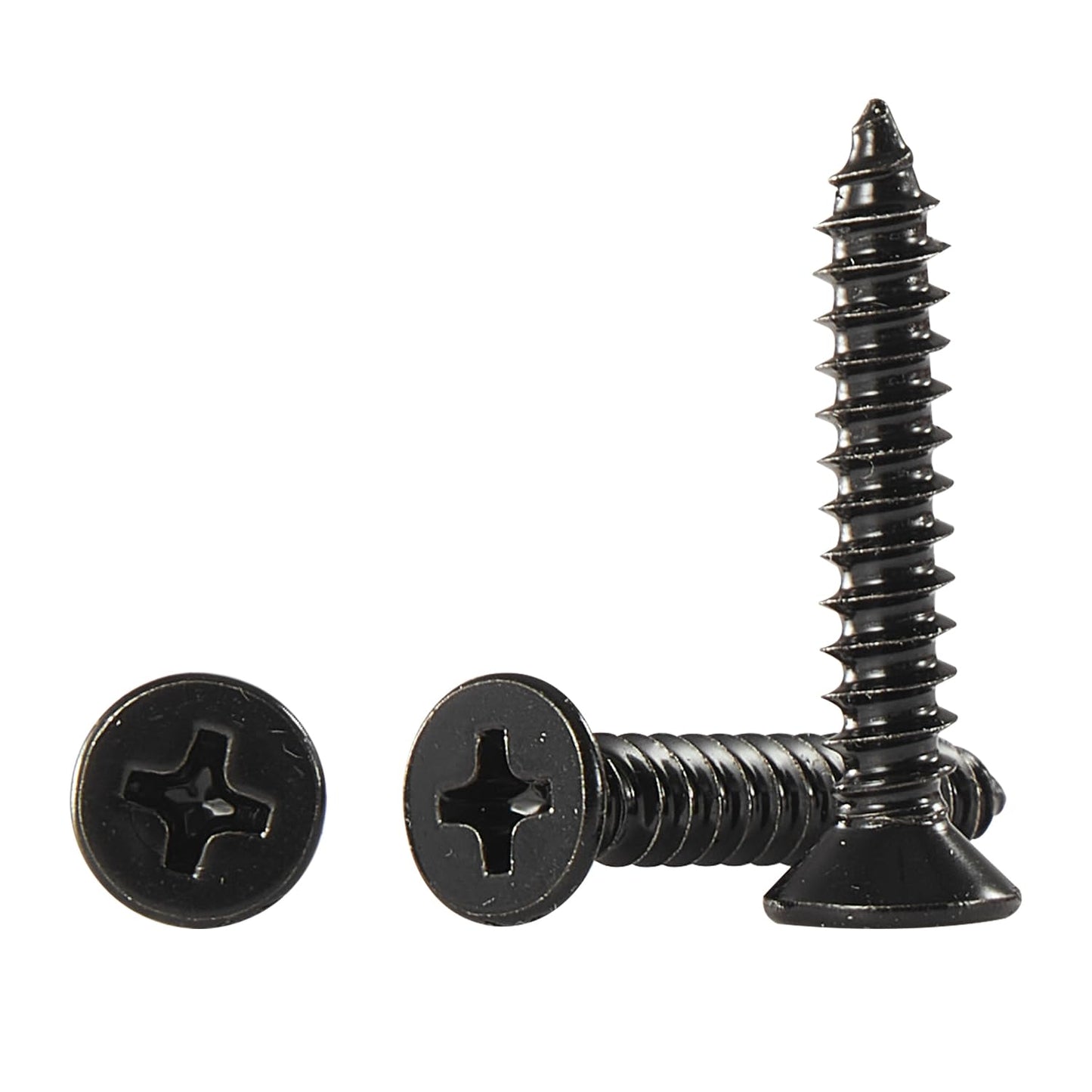 #4 * 2" Wood Screws, Flat Head Phillips Black Stainless Steel, 100Pcs Corrosion Resistant for Wood, Drywall Applications, and Outdoor Use