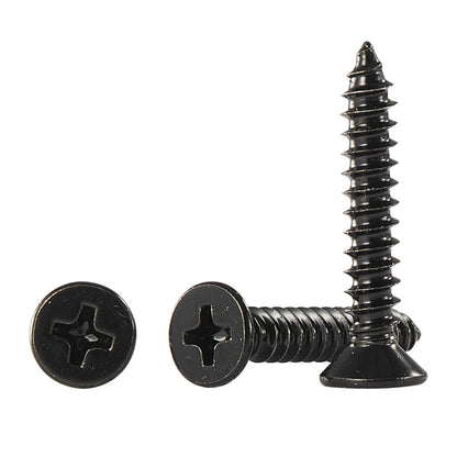 #4 * 2" Wood Screws, Flat Head Phillips Black Stainless Steel, 100Pcs Corrosion Resistant for Wood, Drywall Applications, and Outdoor Use