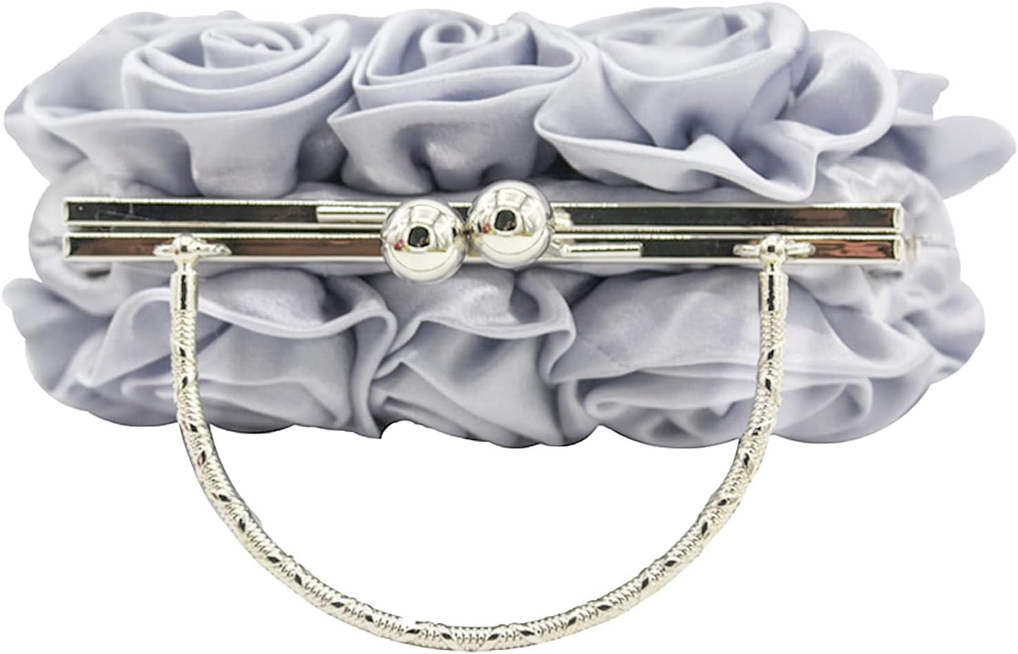 JAMBHALA Women Evening Clutch Bag Floral Satin Purses with Detachable Strap for Wedding, Party, Prom