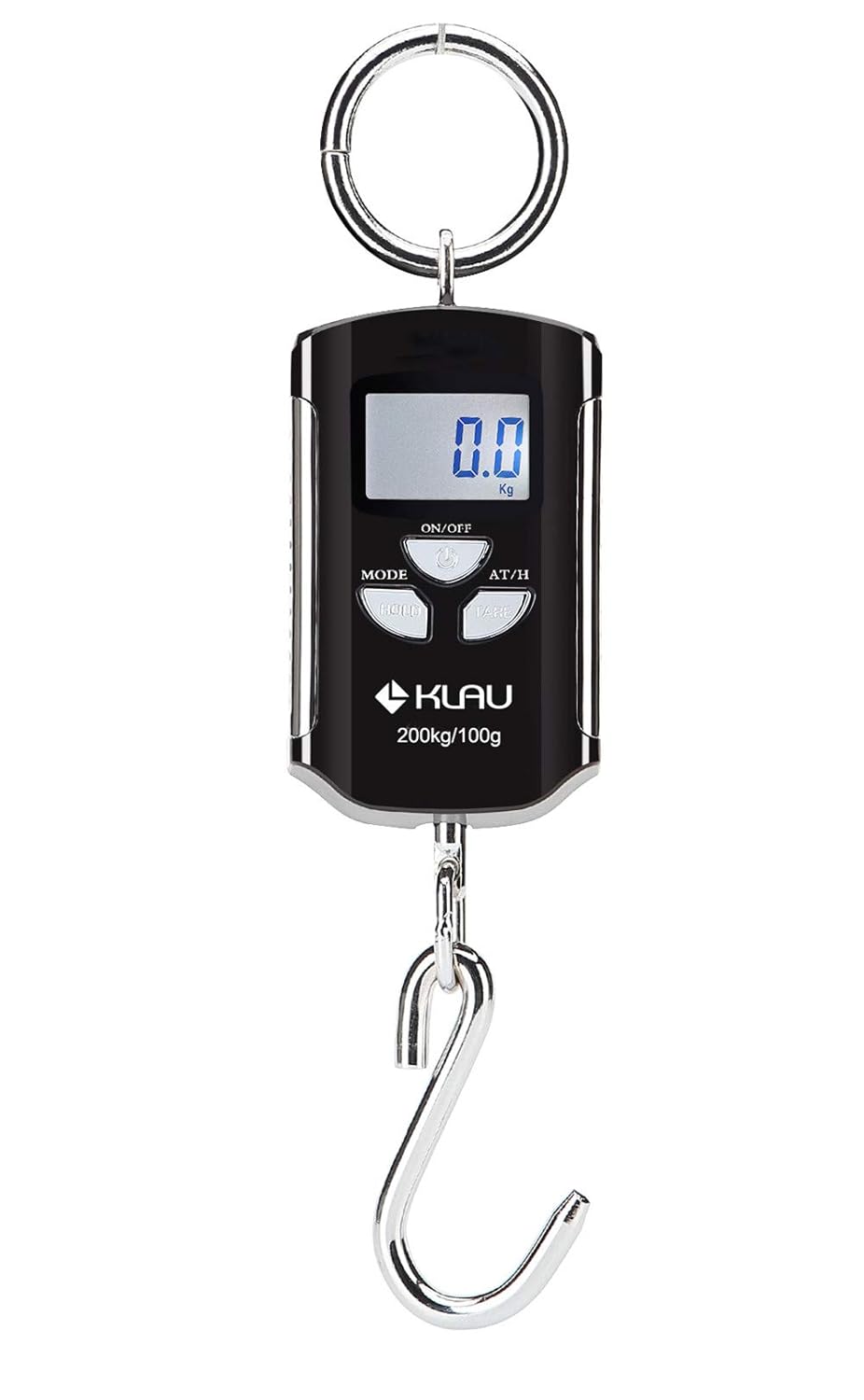 Klau Portable Mini Crane Scale 200 kg / 400 lb Heavy Duty Digital Scales LCD Display with Backlight for Home Farm Market Fishing Hunting Black and Red