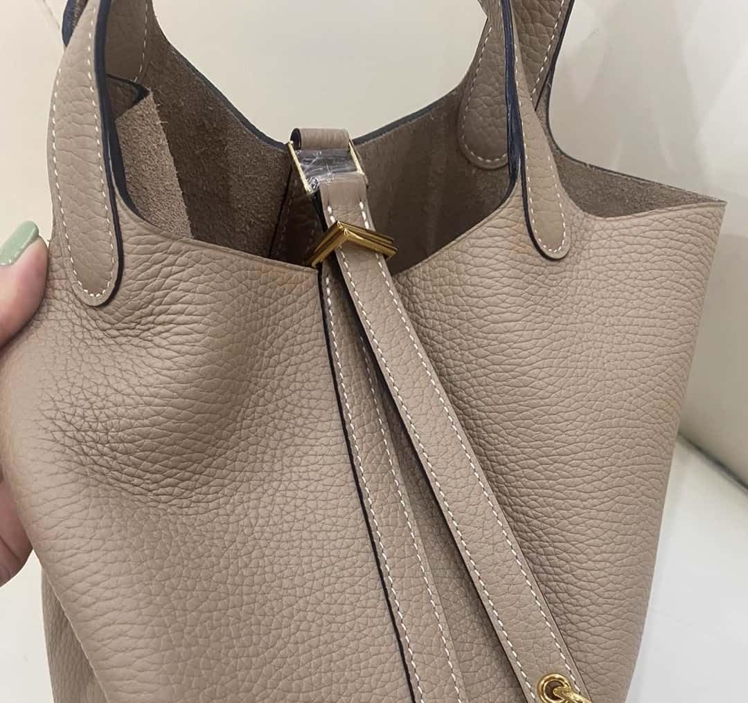 Purilite Select | Genuine Leather Bucket Handbag | Elegant & Fashionable Women's Tote | Lightweight Work & Travel Purse
