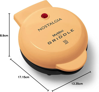 Nostalgia MyMini Personal Electric Waffle Maker, 5-Inch Cooking Surface, Waffle Iron for Hash Browns, French Toast, Grilled Cheese, Quesadilla, Brownies, Cookies, Aqua