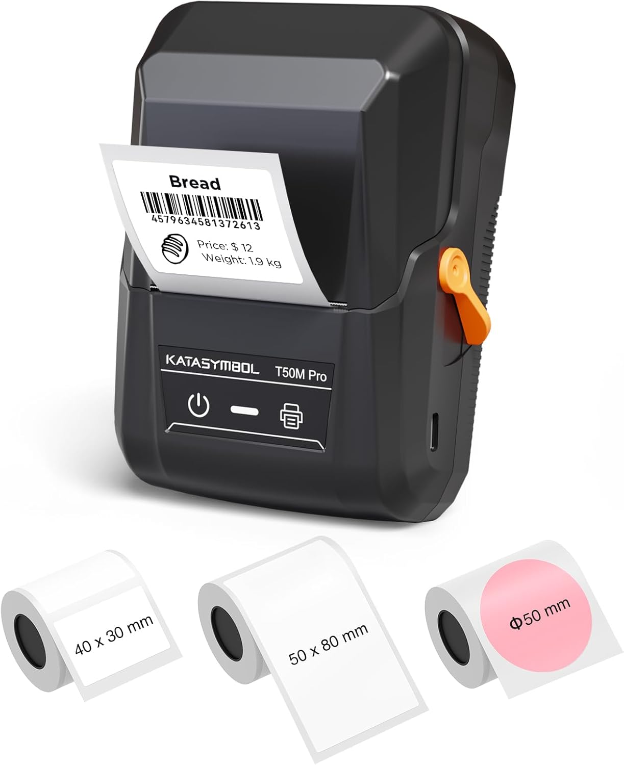 SUPVAN T50M Pro Bluetooth Label Maker Machine with 3 Tapes, Wide Waterproof Label, Versatile App with 30 Fonts and 660+ Icons, Inkless Labeler for Home, Kitchen, School, Office Organization, Black