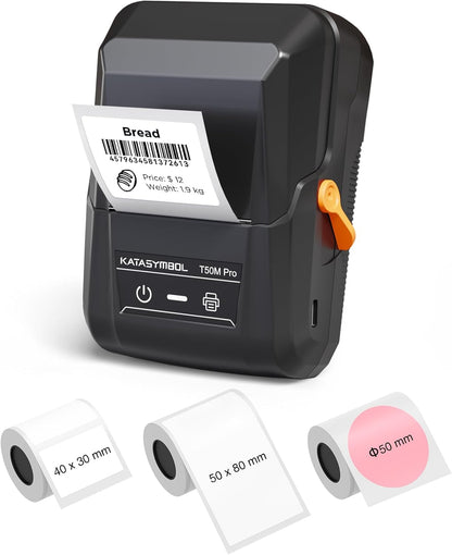 SUPVAN T50M Pro Bluetooth Label Maker Machine with 3 Tapes, Wide Waterproof Label, Versatile App with 30 Fonts and 660+ Icons, Inkless Labeler for Home, Kitchen, School, Office Organization, Black
