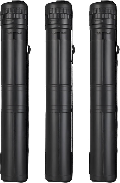 3 Piece Painting Tube Blueprint Box, Length Adjustable 17.3‘ - 29.7’, Poster Tube with Shoulder StrapRetractable Art Plastic TubeBlack Storage Tube, Waterproof and Lightproof (Colorful)