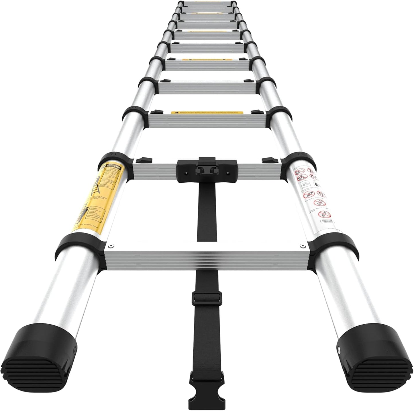 Collapsible Extension Ladder 9 ft – Compact, Lightweight & Durable for Home & Work - Portable Climbing Ladders 2.7 m - Multi-Purpose 8 Step Ladders - Foldable, Heavy Duty, Certified