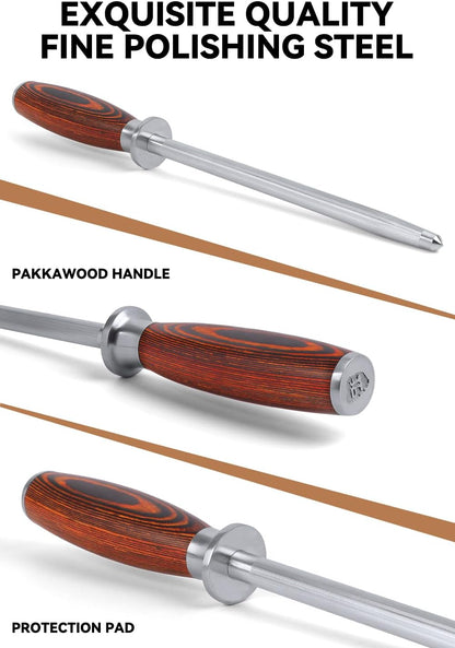 TUO Boning Knife - Razor Sharp Fillet Knife - High Carbon German Stainless Steel Kitchen Cutlery - Pakkawood Handle - Luxurious Gift Box Included - 7 inch - Fiery Phoenix Series