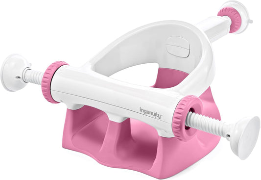 Summer Infant My Bath Seat for Sit-Up Baby Bathing, Sure & Secure Suction Cups, Backrest for Assisted Sitting, Easy Setup & Storage, Pink