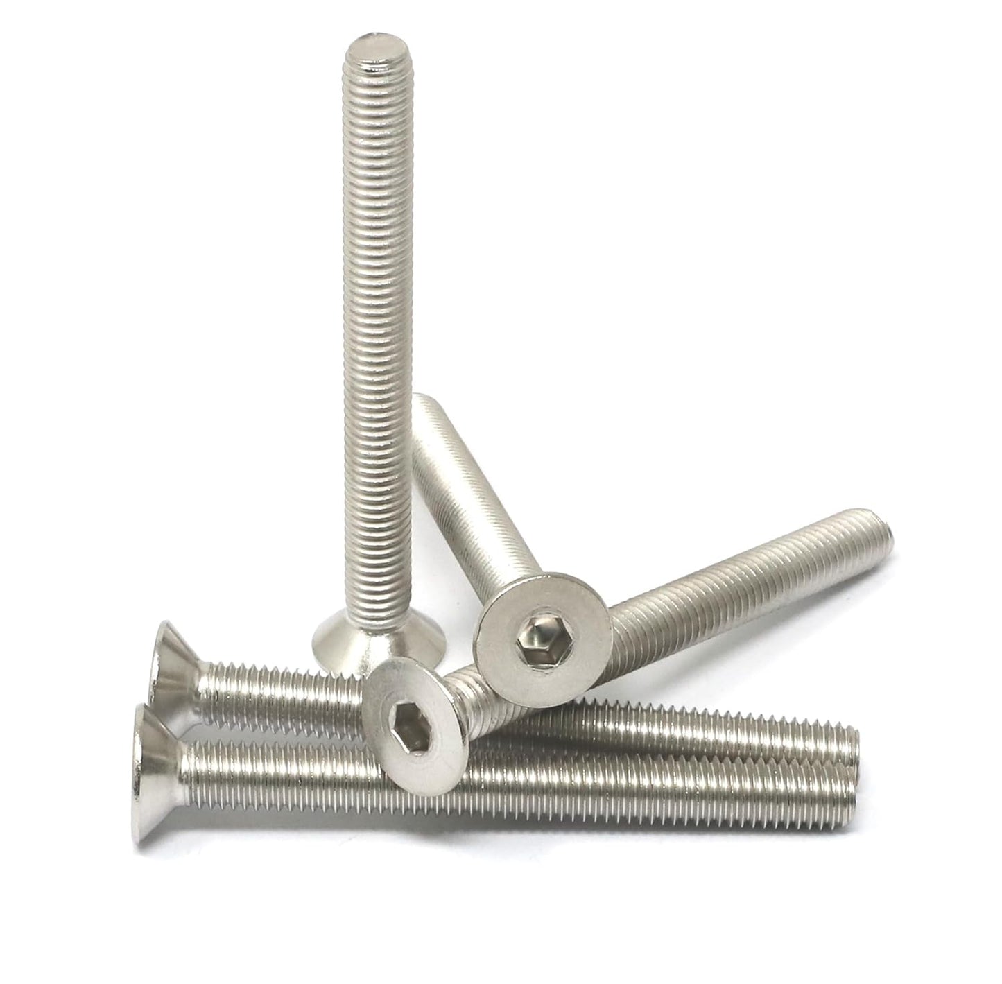 iexcell 5 Pcs M8 x 80mm Thread Pitch 1.25 mm Stainless Steel 304 Hex Socket Flat Head Cap Screws Bolts Kit
