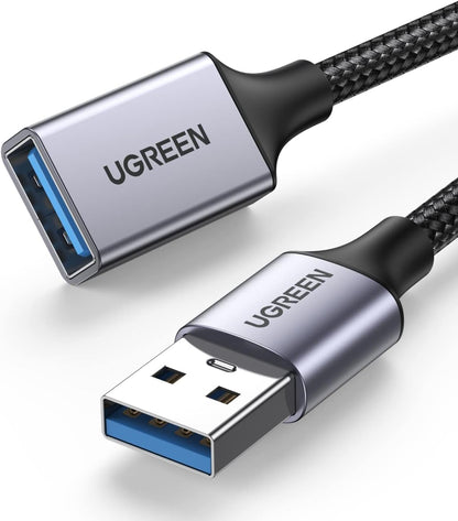 UGREEN USB Extension Cable 3.0 Extender Cord Nylon Braided A Male to Female Data Transfer Cable for Hard Drive, Oculus Rift, Hub, USB Sticks, Mouse, Keyboard, Xbox, Camera, Webcam, 6.6FT